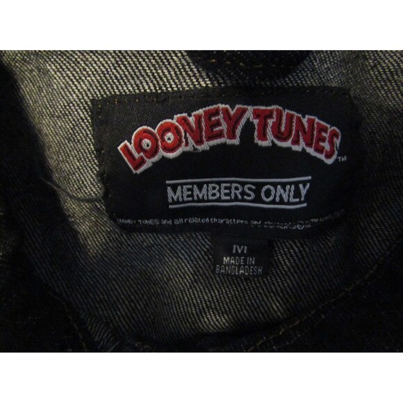Members Only Jean Jacket Space Jam New Legacy Looney Tunes Denim Black Size M - Picture 6 of 8